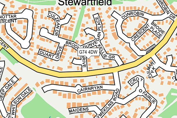 G74 4DW map - OS OpenMap – Local (Ordnance Survey)