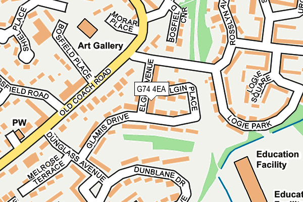 G74 4EA map - OS OpenMap – Local (Ordnance Survey)