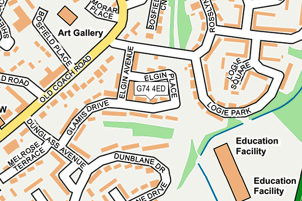 G74 4ED map - OS OpenMap – Local (Ordnance Survey)