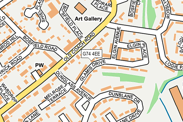 G74 4EE map - OS OpenMap – Local (Ordnance Survey)