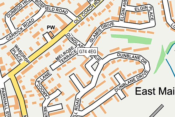 G74 4EG map - OS OpenMap – Local (Ordnance Survey)