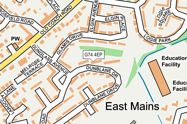 G74 4EP map - OS OpenMap – Local (Ordnance Survey)