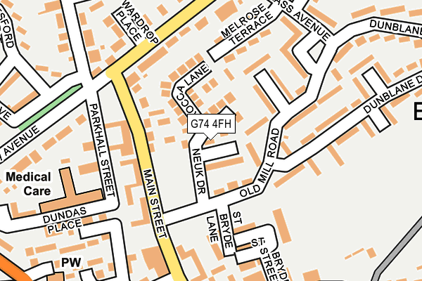 G74 4FH map - OS OpenMap – Local (Ordnance Survey)