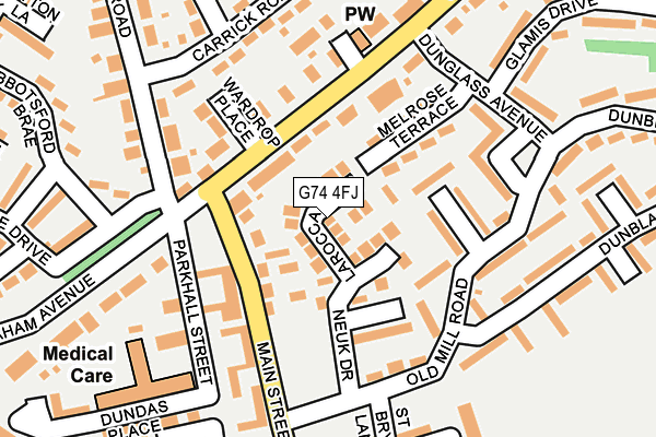 G74 4FJ map - OS OpenMap – Local (Ordnance Survey)