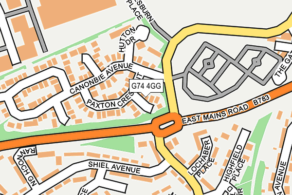 G74 4GG map - OS OpenMap – Local (Ordnance Survey)