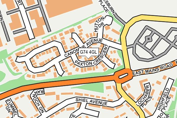 G74 4GL map - OS OpenMap – Local (Ordnance Survey)