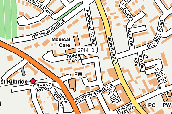 G74 4HD map - OS OpenMap – Local (Ordnance Survey)