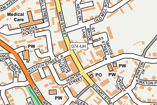 G74 4JH map - OS OpenMap – Local (Ordnance Survey)