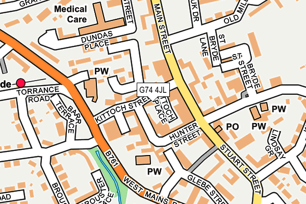 G74 4JL map - OS OpenMap – Local (Ordnance Survey)