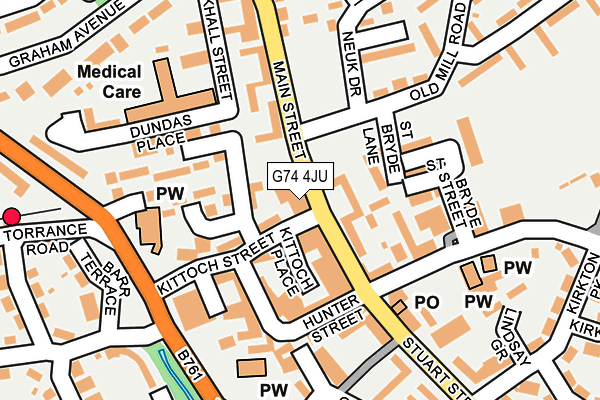 G74 4JU map - OS OpenMap – Local (Ordnance Survey)