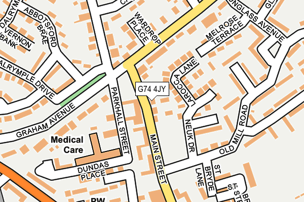 G74 4JY map - OS OpenMap – Local (Ordnance Survey)