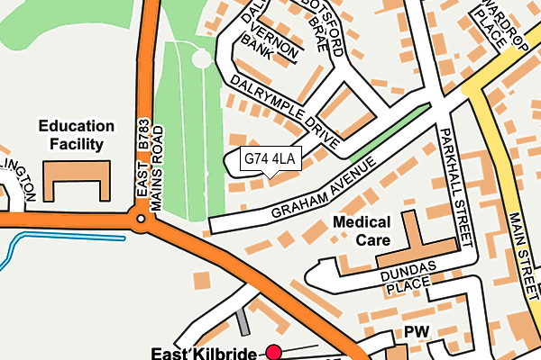 G74 4LA map - OS OpenMap – Local (Ordnance Survey)