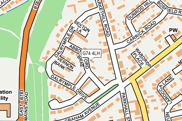 G74 4LH map - OS OpenMap – Local (Ordnance Survey)