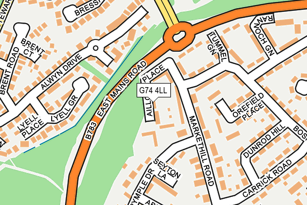 G74 4LL map - OS OpenMap – Local (Ordnance Survey)