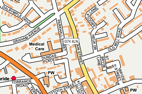 G74 4LN map - OS OpenMap – Local (Ordnance Survey)