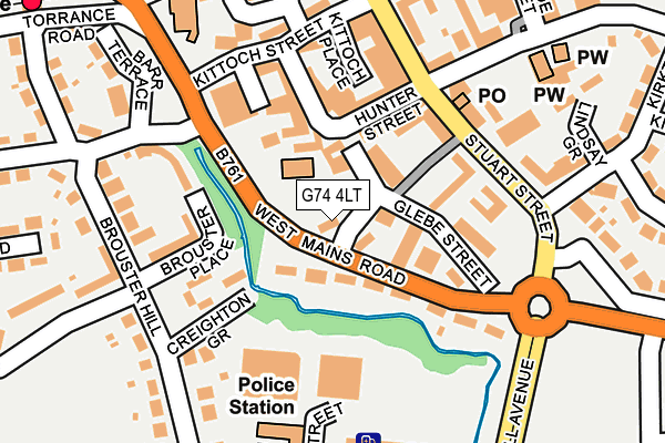 G74 4LT map - OS OpenMap – Local (Ordnance Survey)