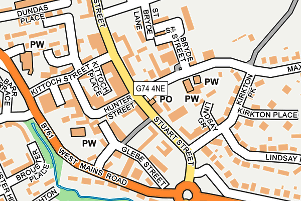 G74 4NE map - OS OpenMap – Local (Ordnance Survey)