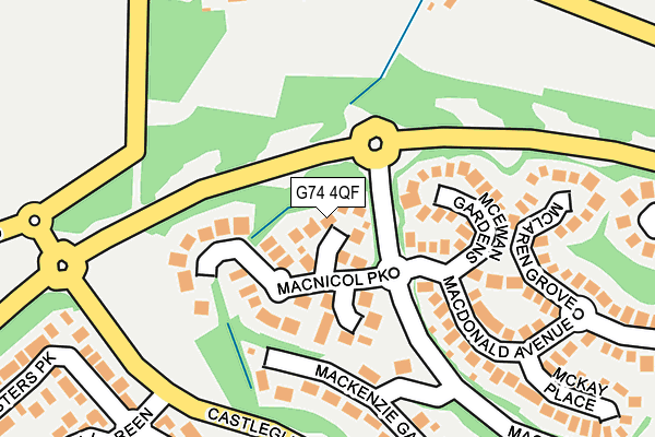 G74 4QF map - OS OpenMap – Local (Ordnance Survey)