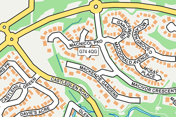 G74 4QG map - OS OpenMap – Local (Ordnance Survey)