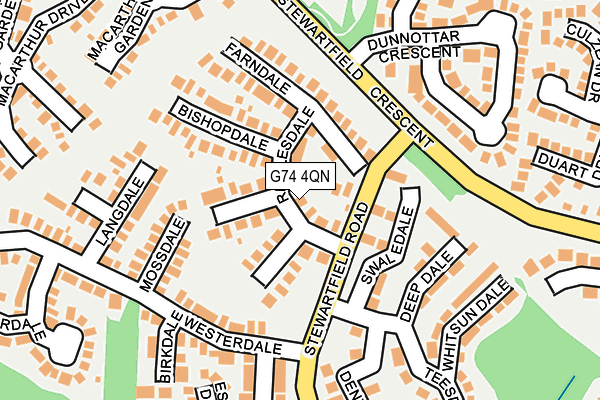 G74 4QN map - OS OpenMap – Local (Ordnance Survey)