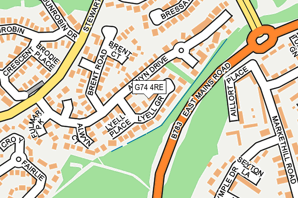 G74 4RE map - OS OpenMap – Local (Ordnance Survey)