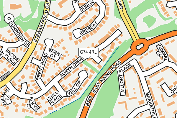 G74 4RL map - OS OpenMap – Local (Ordnance Survey)