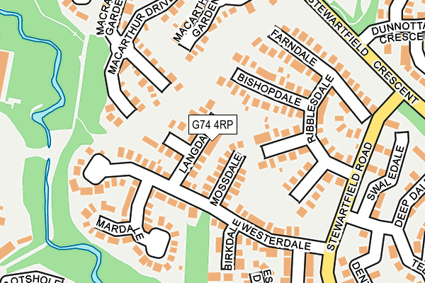 G74 4RP map - OS OpenMap – Local (Ordnance Survey)