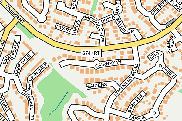 G74 4RT map - OS OpenMap – Local (Ordnance Survey)