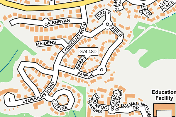 G74 4SD map - OS OpenMap – Local (Ordnance Survey)