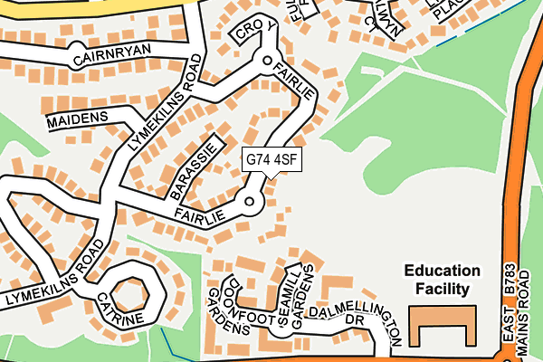 G74 4SF map - OS OpenMap – Local (Ordnance Survey)