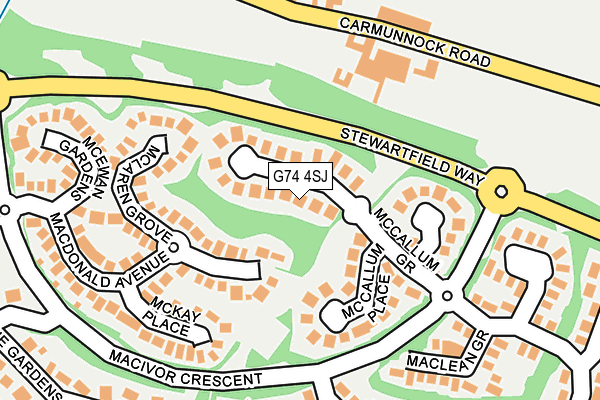 G74 4SJ map - OS OpenMap – Local (Ordnance Survey)