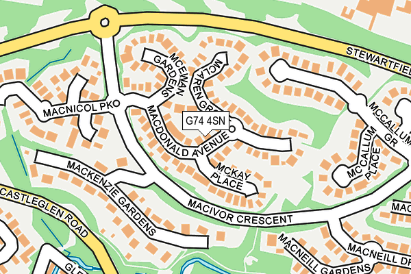 G74 4SN map - OS OpenMap – Local (Ordnance Survey)