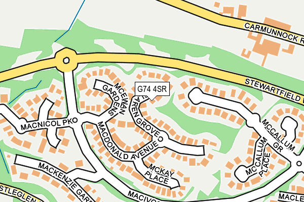 G74 4SR map - OS OpenMap – Local (Ordnance Survey)