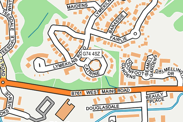 G74 4SZ map - OS OpenMap – Local (Ordnance Survey)