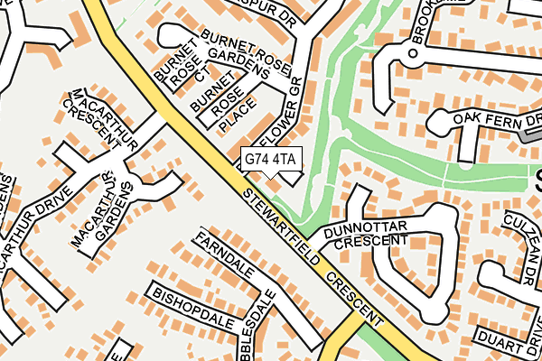 G74 4TA map - OS OpenMap – Local (Ordnance Survey)