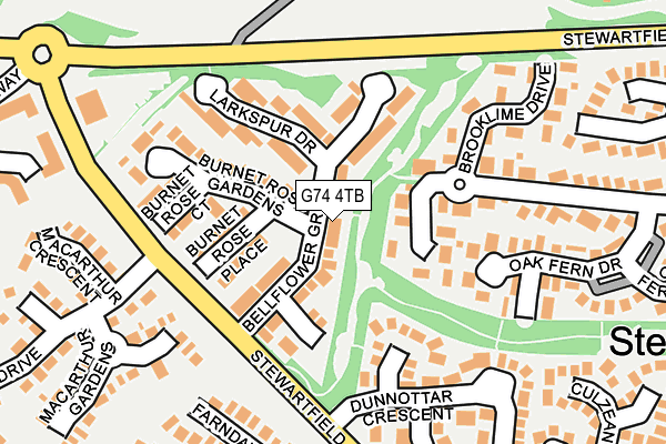 G74 4TB map - OS OpenMap – Local (Ordnance Survey)