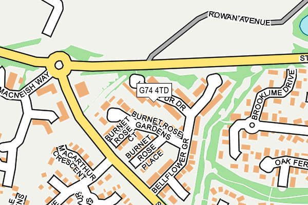 G74 4TD map - OS OpenMap – Local (Ordnance Survey)