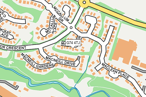 G74 4TJ map - OS OpenMap – Local (Ordnance Survey)