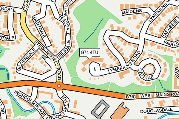 G74 4TU map - OS OpenMap – Local (Ordnance Survey)