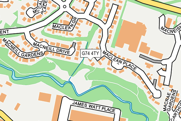 G74 4TY map - OS OpenMap – Local (Ordnance Survey)