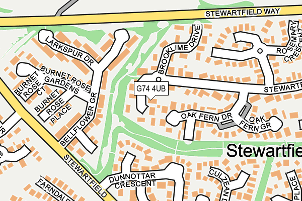 G74 4UB map - OS OpenMap – Local (Ordnance Survey)