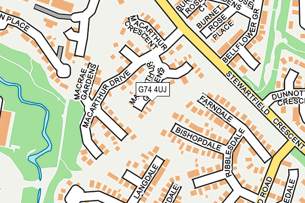 G74 4UJ map - OS OpenMap – Local (Ordnance Survey)