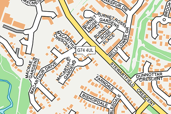 G74 4UL map - OS OpenMap – Local (Ordnance Survey)