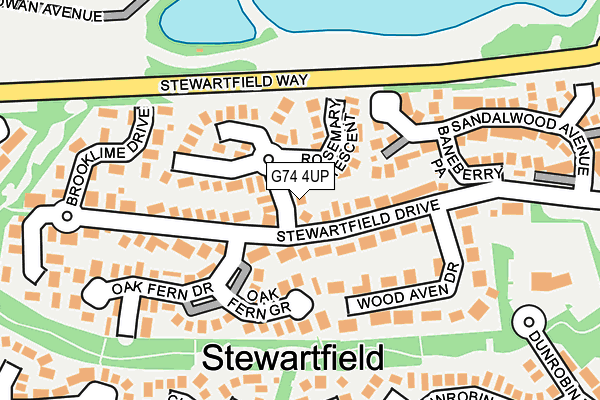 G74 4UP map - OS OpenMap – Local (Ordnance Survey)