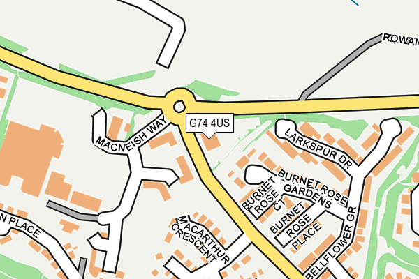 G74 4US map - OS OpenMap – Local (Ordnance Survey)