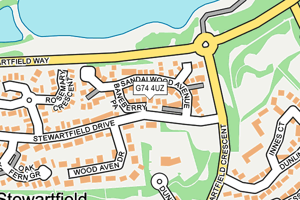 G74 4UZ map - OS OpenMap – Local (Ordnance Survey)