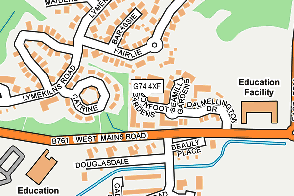 G74 4XF map - OS OpenMap – Local (Ordnance Survey)