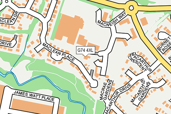 G74 4XL map - OS OpenMap – Local (Ordnance Survey)