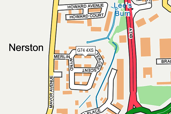 G74 4XS map - OS OpenMap – Local (Ordnance Survey)