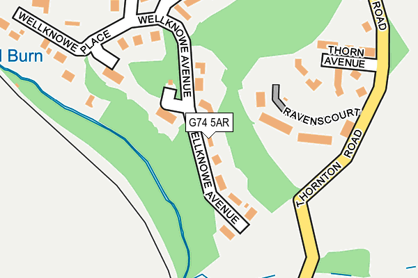 G74 5AR map - OS OpenMap – Local (Ordnance Survey)